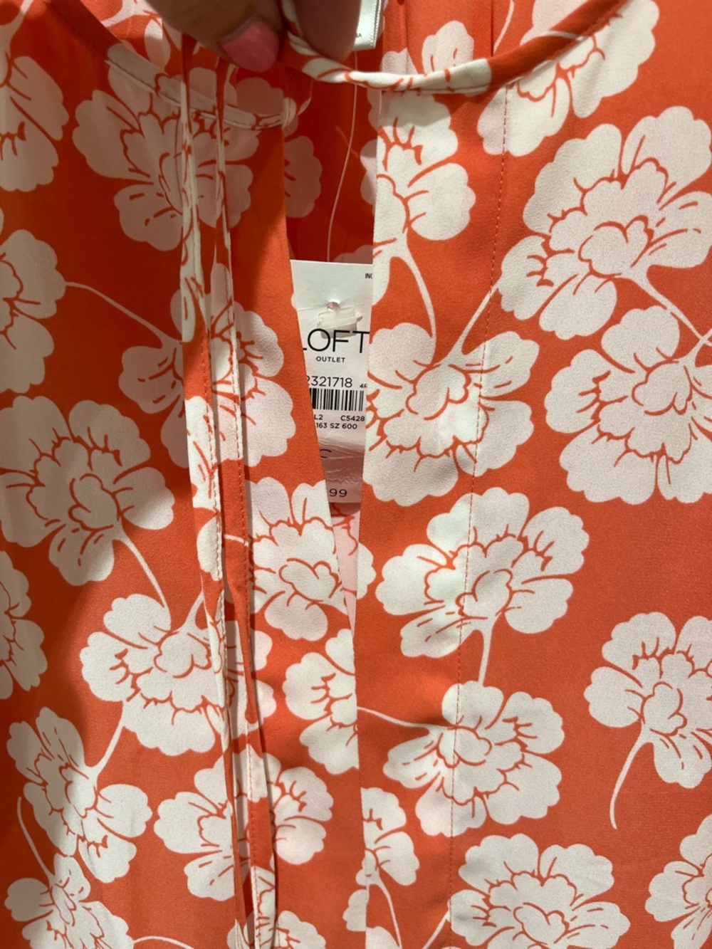 NWT LOFT Coral-White Floral Peplum Tank - Picture 4 of 6